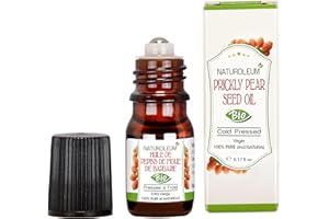 NATUROLEUM MEILLEURE HUILE ANTI-AGE - Roll On HUILE DE PÉPINS DE FIGUE DE BARBARIE 100% BIO, pure et naturelle, pressée à froid, Extra Vierge - soin nourrissant pour la peau, visage, cheveux. Vegan 5 ml