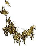 Exotic India Krishna Drives Arjuna's Chariot in The Mahabharata - Brass Statue