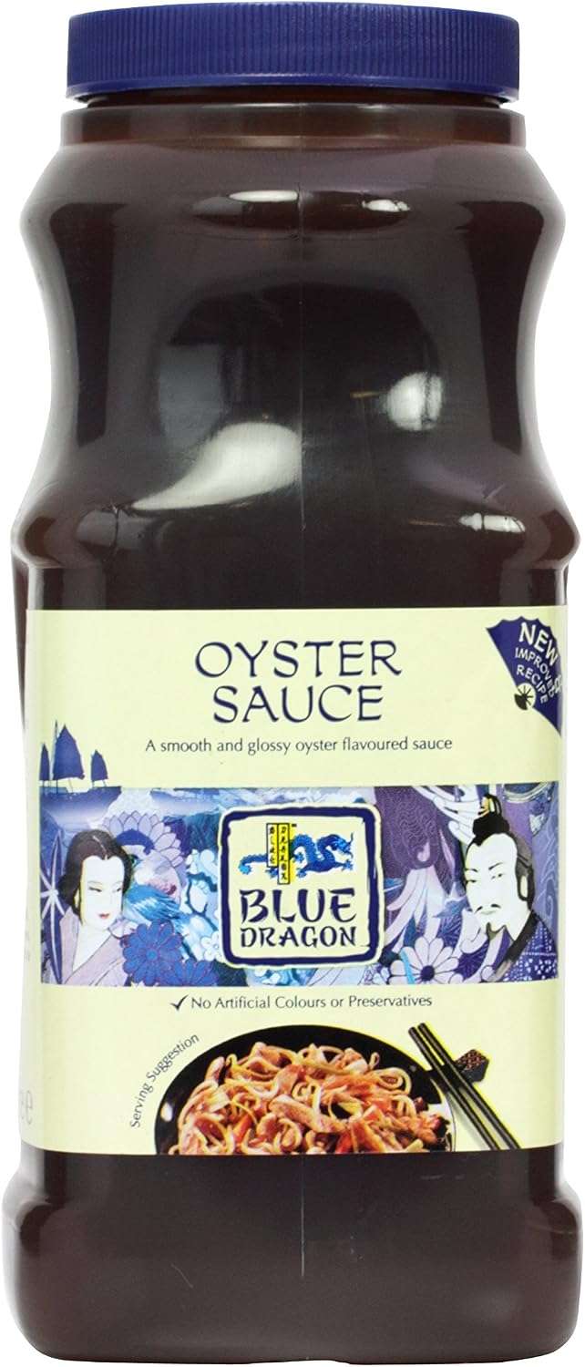 Blue Dragon - Salsa de Ostras, Salsa Oriental Cantonesa, Sin Msg, Apto Para Celiacos, color Ostras, 1 L