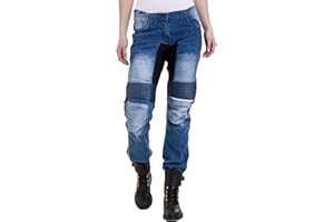 Qaswa Women's Motorcycle Denim Pants Motorbike Jeans with Stretch Panel Aramid Protection Lining Biker Trousers