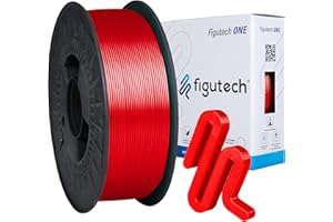Filamento PLA 1.75mm 1kg Rojo, Figutech ONE filamento 3D, precisión +/- 0.02mm, PLA optimizado para impresora 3D, alta adherencia y resistencia, fluidez mejorada