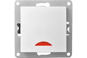 McPower Flair 250 V / 10 A Flush-Mounted Switch with Indicator Light 1-Pin for Flush-Mounted Contemporary Design White