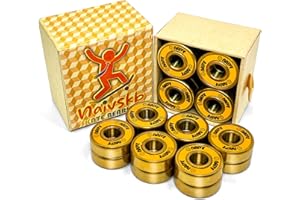 Naivskb Skate Bearings 8mm 16 Pack, Precision 608 Bearings Quad Inline Skates Roller Derby Skateboard Longboard Scooter(Sunset Golden)