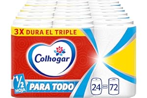 Colhogar Paratodo Rollos x24 - Rollos para Cocina Multiusos y Absorbente - 24=72 Rollos (4x6)