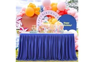FANSU Party Deko Tischrock, Tischröcke Tisch Rock Tüll Tischrock Tischdekoration, Einfache Montage und Wiederverwendbar, für Geburtstag Kuchen Hochzeit Babyparty (9FT/275x77cm,Königsblau)