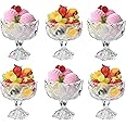 Royal Cuisine Cocktail Glasses Ice Cream Glass Bowl, Cocktail Bowls Diamond Dessert Fruit Crystal– Appetizer Fruit Cocktail Pudding Glass Cups Set of 6