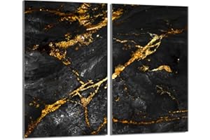 DarHaus Tabla de cortar decorativa de cristal templado y cubre vitro, Placa protectora de vitrocerámica 30 x 52 cm 2 piezas, para inducción, protección contra salpicaduras, decoración, MÁRMOL