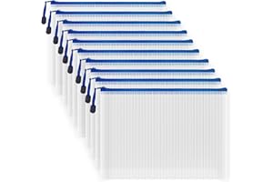 ‎COWORK-UP COWORK-UP 10 Stücke Dokumententasche B5, Kunststoff Datei Taschen mit Reißverschluss für Datei, Papier, Dokumente, Kosmetika, Hausaufgaben und Reisezubehör