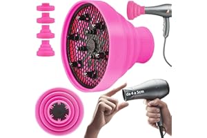 SERININA Diffusore Capelli Ricci - Universale, Ripiegabile e Portatile - per Phon di diametro da 4cm a 5cm (ROSA | DIAMETRO 4-5 cm)