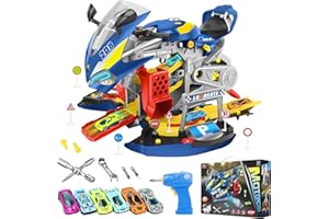 BuntWunder Moto Démontable pour Enfants 3+ Ans, Jouet Éducatif avec Perceuse Électrique, Moto à Construire avec Lumières et Sons Réalistes, Engine Jouet Noël Éducatifs, Cadeau pour Enfants 3 à 8 Ans
