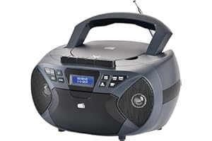 Majestic AH 2430 DAB - Boom Box Portatile Lettore CD, Radio DAB e FM, Riproduttore cassette, Ingresso AUX-IN, Nero