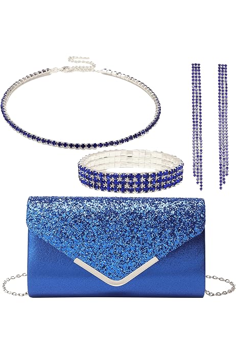 Pochette De Soirée Pailletée Scintillante Pour Femme - Sangle Chaîne Amovible - Parfaite Pour Mariage, Bal, Cocktail - 3