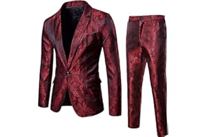 NUSGEAR 2021 Traje de Dos Piezas Hombre Suit Chaqueta pantalón Traje de Fiesta Color sólido Fiesta de Navidad Boda Negocios Blazer Abrigo Moderna Chaqueta de un botón