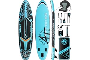 ATPROSS 11'6"x35" Inflatable Stand Up Paddle Board 450LBS Weight Capacity Extra Wide Non-Slip Stable Deck Adult SUP,Premium Accessories Kit & Backpackfor Yoga, Fishing, Surf