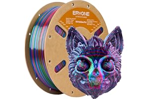 ERYONE Ultra Silk PLA Filament, Silky Glossy Finish Filament, Fast Color Change Rainbow PLA 1.75mm,+/-0.03mm, 1kg(2.2LBS)/Spool, Twist Rainbow Vortex (Red Blue Green)