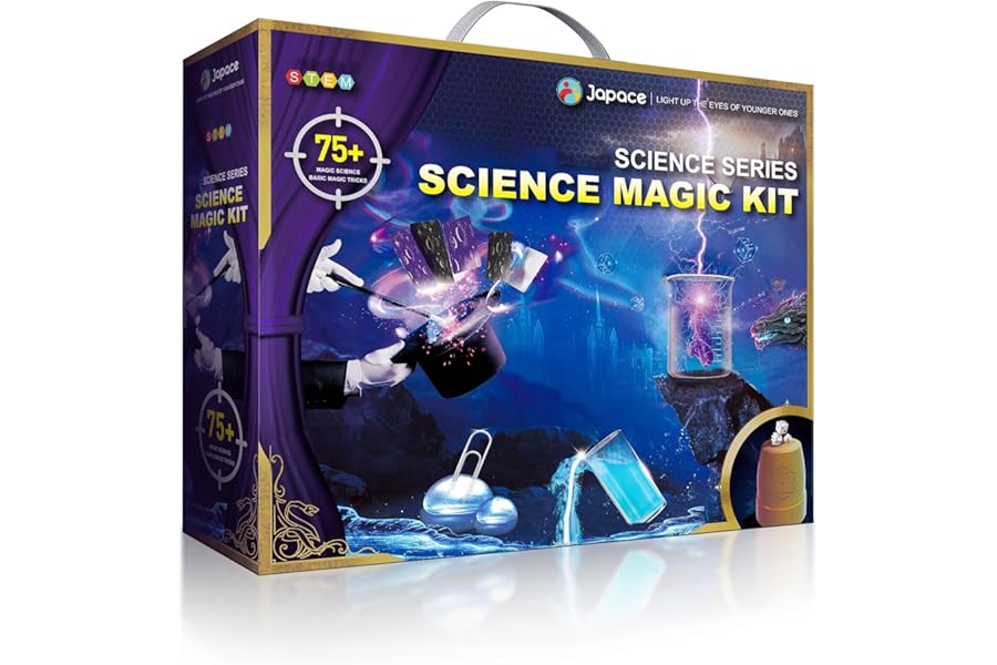 Japace 75+ Magic Kit & Science Kits for Kids, Magic Tricks & Science Experiments STEM Chemistry Sets, Christmas Birthday Gift Ideas for Kids, Educational Toys for Boys & Girls