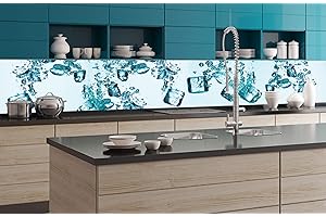 Dimex Küchenrückwand Folie selbstklebend EISWÜRFEL | Klebefolie - Dekofolie - Spritzschutz für Küche | Premium QUALITÄT - Made in EU | 350 x 60 cm