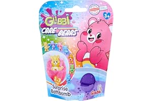 Glibbi Care Bears Surprise, Glücksbärchi Badebombe in 1 von 4 Farben, mit Überraschungsfigur, Sammelfigur, 100g, ab 3 Jahren