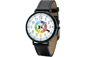 Kiddus Zegarek Edukacyjny Analogowy dla chłopca, dziewczynki. Naucz się Czytać Godzinę z naszym prostym systemem Time Teacher. Zawarte ćwiczenia. Mechanizm kwarcowy.