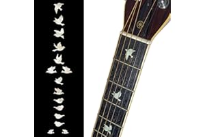 INLAYSTICKERS Inlay Sticker Griffbrett Position Marker für Gitarren & Bass Doves,Weiß Perle
