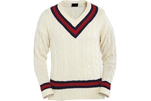 COMFYLOT & KK TRADERS MCR LTD Mens V Neck Cable Knit Cricket Jumper Pullover Sweater | Long Sleeve Cable Knitted Cricket Golf Sweater Jersey Top Vest S -XXL