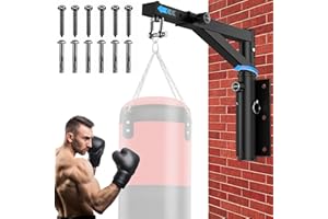 VexNook Boxsack Wandhalterung – Verstellbare Boxsackhalterung mit 360° leiser Drehung, Strapazierfähige Konstruktion, Kompatibel mit Sandsäcken, Speedbags, MMA-Säcken für den Einsatz im Home Gym