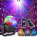 Gvoo Lampe de Scène, 360° Rotative Boule Disco Jeux de Lumière 5W Ampoules LED 7 RGB à Commande Sonore Mini Projecteur Boule à Facette Eclairage pour Fête Soirée DJ Disco Bar Club Noël
