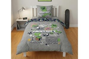 AYMAX Minecraft Bettwäsche –Offizielles Creeper & TNT Design – Bettbezug 135x200 + Kissenbezug 80x80 – 100% Mikrofaser – Weiche Wendebettwäsche für Kinder & Jugendliche