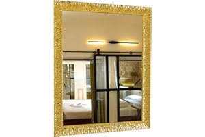 GaviaStore – Julie Oro 90x70 cm - Specchio da parete moderno (18 formati e colori) grande xxl arred casa art home decor soggiorno modern sala paret camera bagno ingresso
