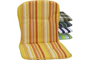 Beo Outdoor Coussin Bas Dossier Lavable KOS | Fabriqué en UE | Coussin pour Chaise de Jardin Respirant et Doux pour la Peau | Coussin Fauteuil de Jardin résistant aux UV | Rayures Orange Blanc