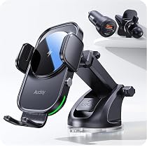 Caricabatterie Wireless Auto Danyx - Supporto Smartphone Qi Ricarica Rapida, Universale, Nero - Foto 2