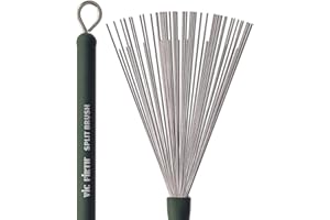Vic FIrth - Split Cepillos de Tambor Retráctil - Alambre de acero de calibre medio - Mango de plástico verde