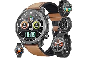 ZPIMY Smartwatche Mężczyźni z Funkcje Telefonu Bluetooth, Sportowy Smartwatch 1,43" AMOLED ze 110+ trybami Sportowymi, Pomiarem Tętna, Odtwarzaczem Muzycznym, Wodoodpornością dla Android iOS (czarny)