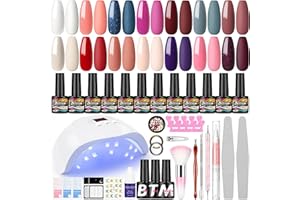 COSCELIA Kit Uñas Semipermanentes Con Lampara U-V/Led Uñas, 14 Colores Esmalte Semipermanente Unas Con Base Y Top Coat Permanente, Accesorios Para Manicura Set De Manicura Y Pedicura
