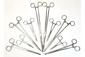 Bison Stainless Steel Fishing Forceps - Straight or Curved 4" 6" 8" 10" or 12"