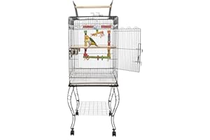 LIBERTA BLACK GAMA 2 SMALL PARROT PARAKEET CAGE DETACHABLE STAND W/CASTORS 705