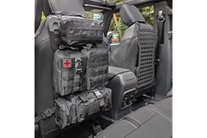 MAIKER OFF ROAD MAIKER 2pcs Tactical Rigid Molle Aluminum Insert Panel Seat Back Organizer Modular Platform with 4 Storage Bags and 10 Fastening Tape Compatible with 2021 2022 2023 Ford Bronco Accessories