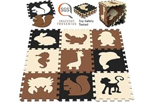 KOKOBOX Tappeto Puzzle Bambini (9pz 30 * 30cm) Tappeto Gioco Bambini Recinto Numeri Lettere Animali Tappeti Tappetini Neonato Gattonamento Tappeto EVA Gomma Bambini Tatami - Animale Colorati