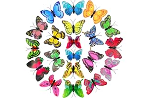 DNDGDLUA Lot de 20 papillons colorés décoratifs épingles nourrice, broches PVC chambre enfant, rideaux table, table à manger, bureau (couleurs aléatoires)