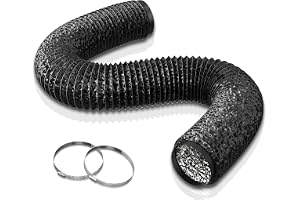 Aygrochy Svart PVC frånluftsslang 200 mm, 6 meter ventilationsslang för mobil luftkonditionering, torkare, frånluftsfläkt, ve