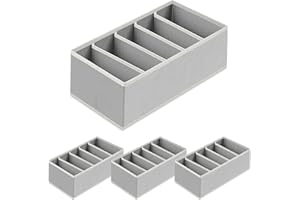 Homsorout Schublade Organizer für Unterwäsche 4 Stück Schrank Organizer Stoff Kleiderschrank Organizer zum Aufbewahren von Unterwäsche, Socken, Krawatten, Gürtel und Andere Zubehörteile