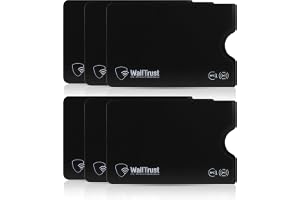 WallTrust RFID-skyddsfodral för kreditkort, plast, 3 st, Set med 6 svarta, Set of 6, Klassisk