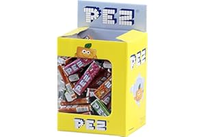 PEZ - Boîte de 100 Recharges de Bonbons Fruits - Vegan, Sans Colorants Artificiels, Gluten, OGM et Lactose - 5 Parfums - Format Idéal pour Anniversaires - 850g
