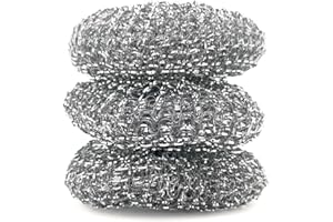 IDEA HOME D.RECT Lot de 3 éponges en Acier Inoxydable pour Pot en métal Multicolore