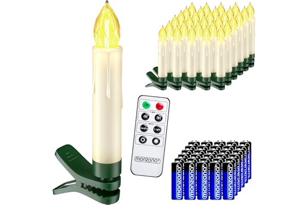 Deuba® 30x Bougie LED de Noel blanc chaud sans câble décoration lumineuse aspect bougie de cire piles incluses minuterie