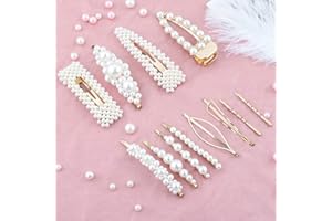 Makone Fermagli Capelli per Donna Mollette Forcine Donna Capelli Barrette Perla di Capelli Matrimonio Damigella d'onore Clips per Capelli Accessori per Principessa Sposa Bambina (12 PCS)