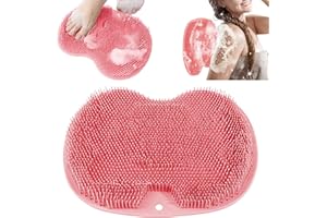 MULOMIR Spazzola per Massaggio da Bagno in Silicone, Scrubber Piedi e Schiena, Tappetino Massaggiante Pulizia per Esfoliare, Circolazione Sanguigna