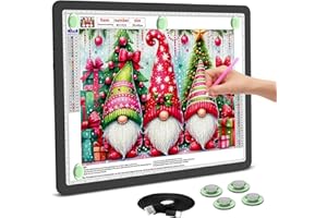 KEIWRLIGHT Leuchttisch A3, 5600 Lux Sehr Hell LED Lightpad mit Seitliche Tasten, Magnetischer Clip, 6 Stufige Dimmung 3 Farbtemperatur Light Pad Lichtpad für Diamond Painting, Designen, Zeichnen Skizzieren