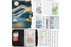 YFKJEU Budget Planner Enveloppe A6 - Budget Planner Francais de l'argent avec 12 PVC Enveloppe Budget, 12 Feuilles Budget, Règle, Autocollants Colorés pour Économiser de l'argent, Planifier vos Dépenses