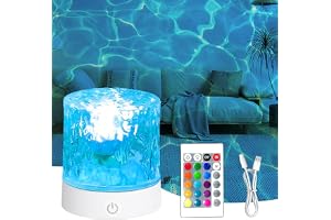 JOKILY Oceanlampa, 16 färger med USB, polärt ljus, uppladdningsbar, fjärrkontroll, roterande nattljus, stjärnhimmel